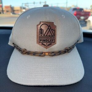 Findlay Beige Wool Blend Leather Patch Hat